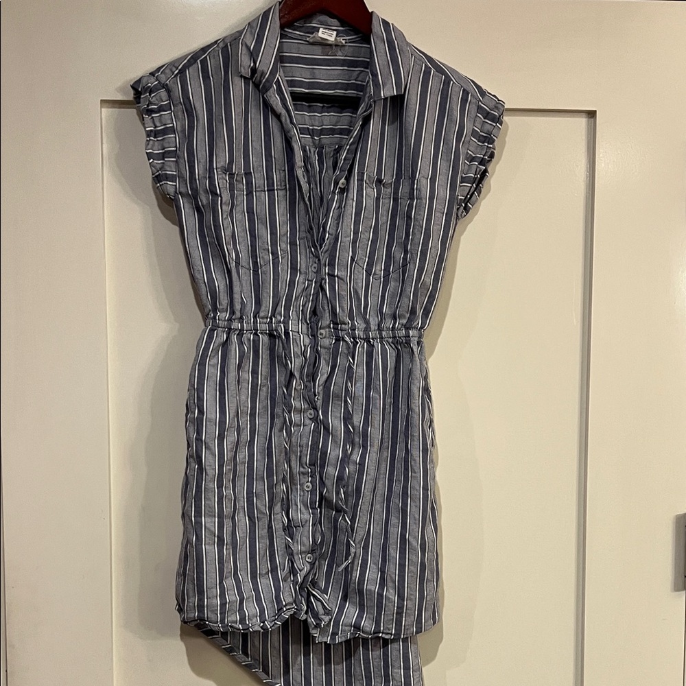 Striped Button-Up Dress
